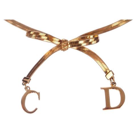 christian dior leather rivet bow choker|christian dior choker.